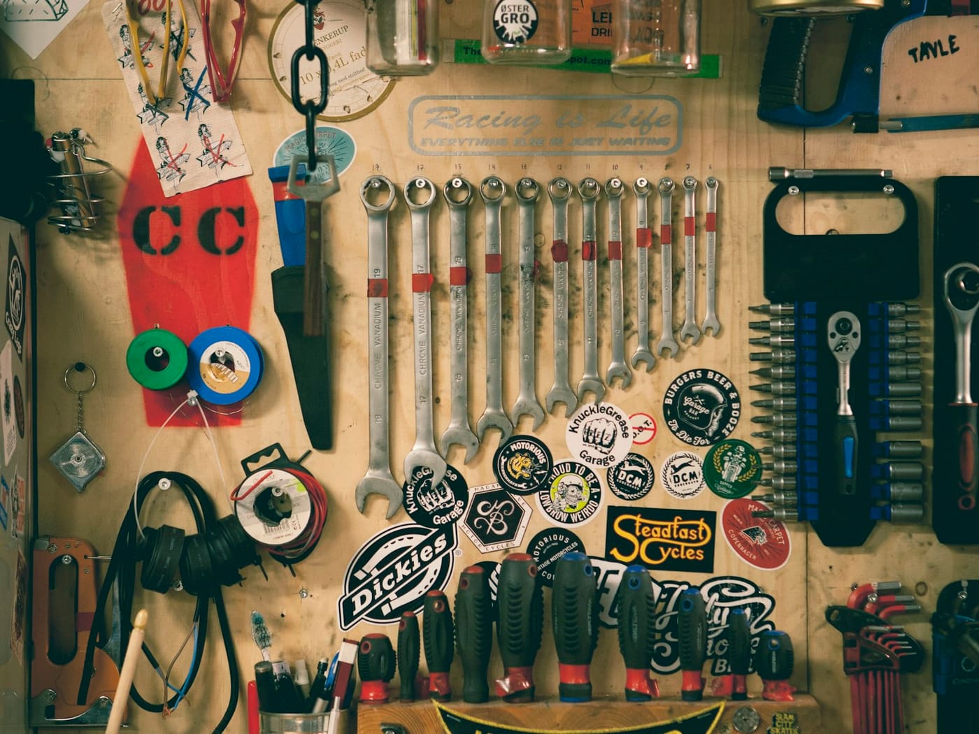 Gereedschap in de werkplaats